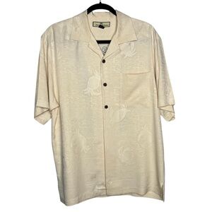 Tommy Bahama "Zen & Now " silk button down soft cream tone shirt .Size Small‎